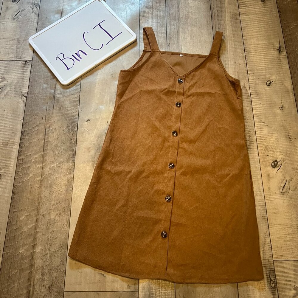 Women's Brown Button-Front Mini Dress